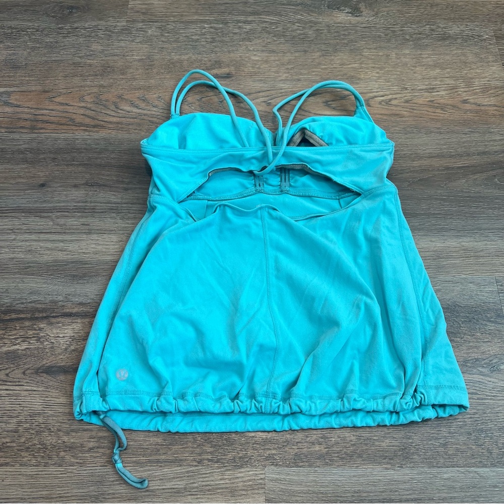Lululemon Gather Dance Strap Tank Top Blue Small Built In Bra Yoga Athletic Top - Picture 4 of 9